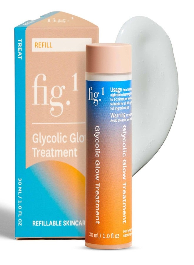 Fig.1 Glycolic Glow Treatment Refill – 4% Glycolic Acid Face Exfoliant, Smoothing Emulsion for Radiant Skin, Hydrating PHA & Squalane, Vegan, 30 ml - Image 1